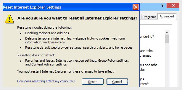 reset browser settings